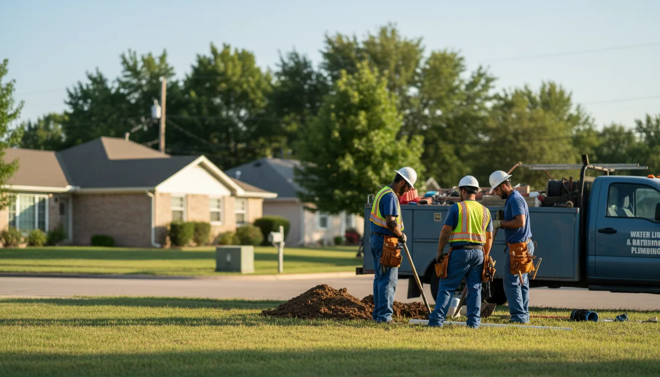 Residential water line and bathroom plumbing service in Desdemona, TX